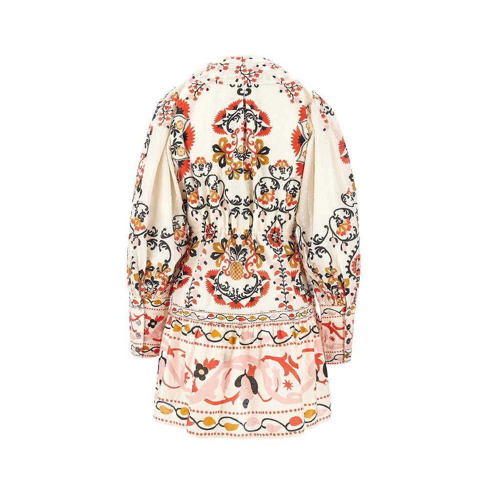 Printed muslin mini dress