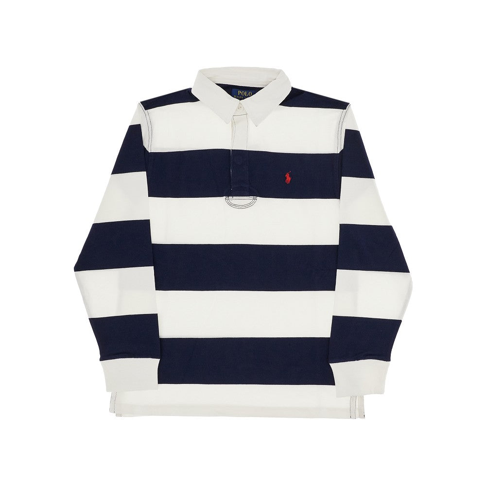 Striped cotton polo shirt