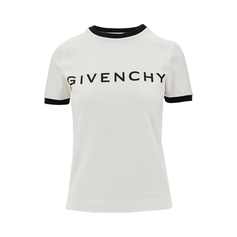 T-shirt in jersey stretch con logo