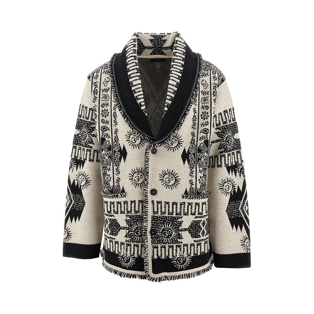 Cardigan jacquard &#39;Wood Block Ibrid&#39;