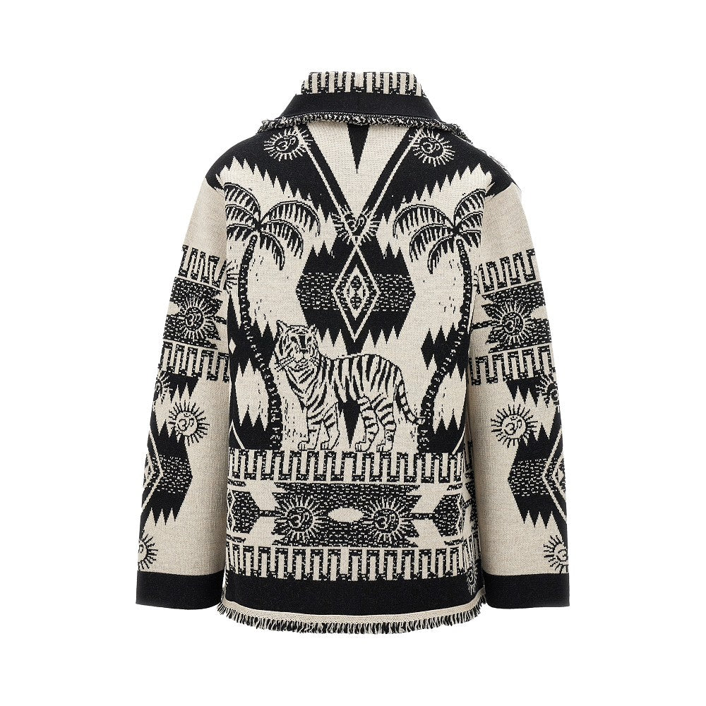 Cardigan jacquard &#39;Wood Block Ibrid&#39;