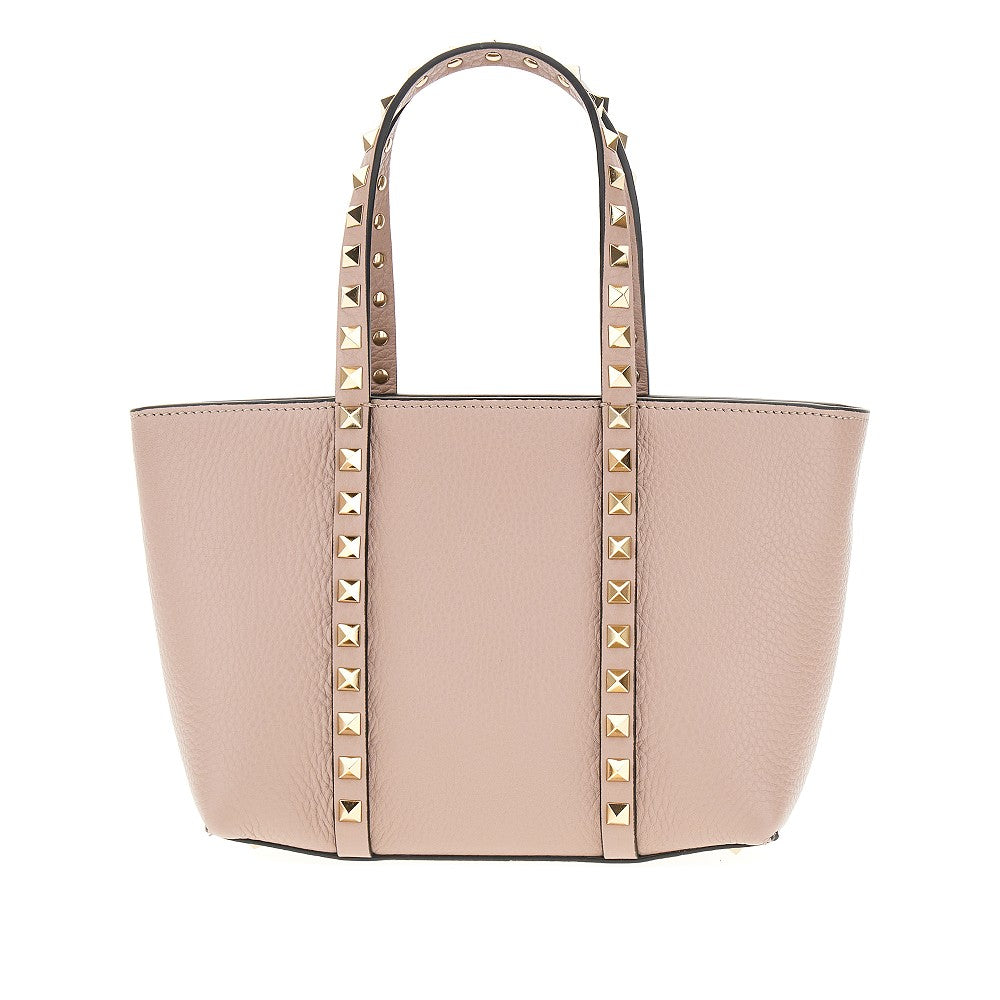 Grained leather &#39;Rockstud&#39; mini tote bag