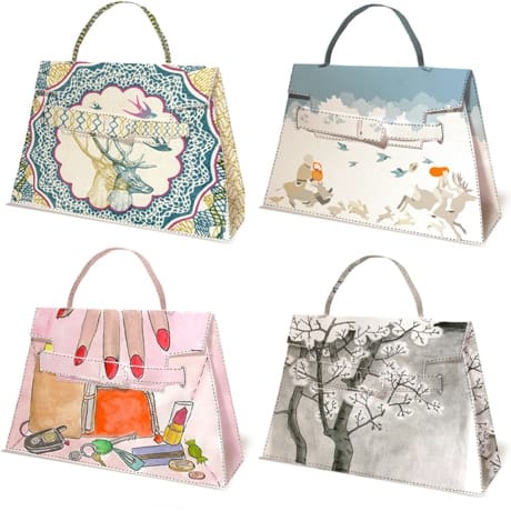 Paper DIY versions of the Hermès Kelly Bag that you can make yourself! 