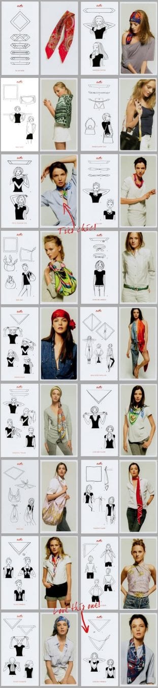 Creative ways to wear a scarf by Hermes Creative ways to wear a scarf by Hermes
