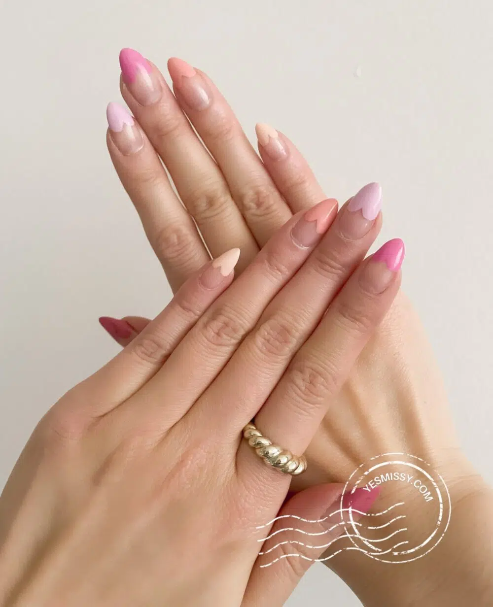 Heart Nail Art Design with OPI Nature Strong Polish - Full nail tutorial on yesmissy.com