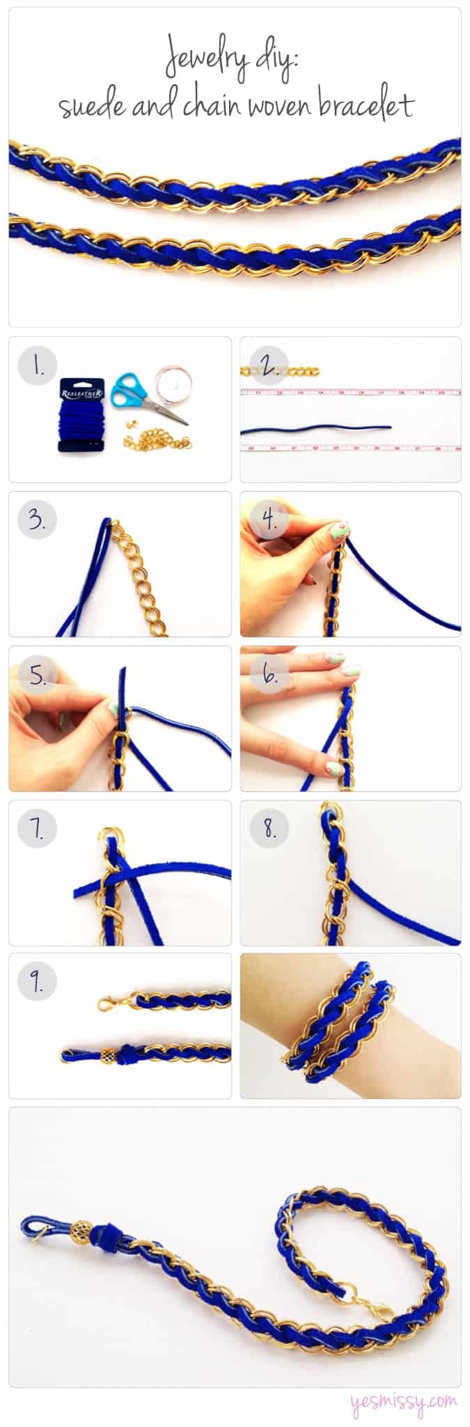 Jewelry DIY: Chain and Suede Woven Bracelet DIY part 2 Jewelry DIY: Chain and Suede Woven Bracelet DIY part 2