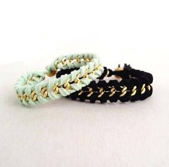 Jewelry DIY: Suede and Chain Woven Bracelet Tutorial
