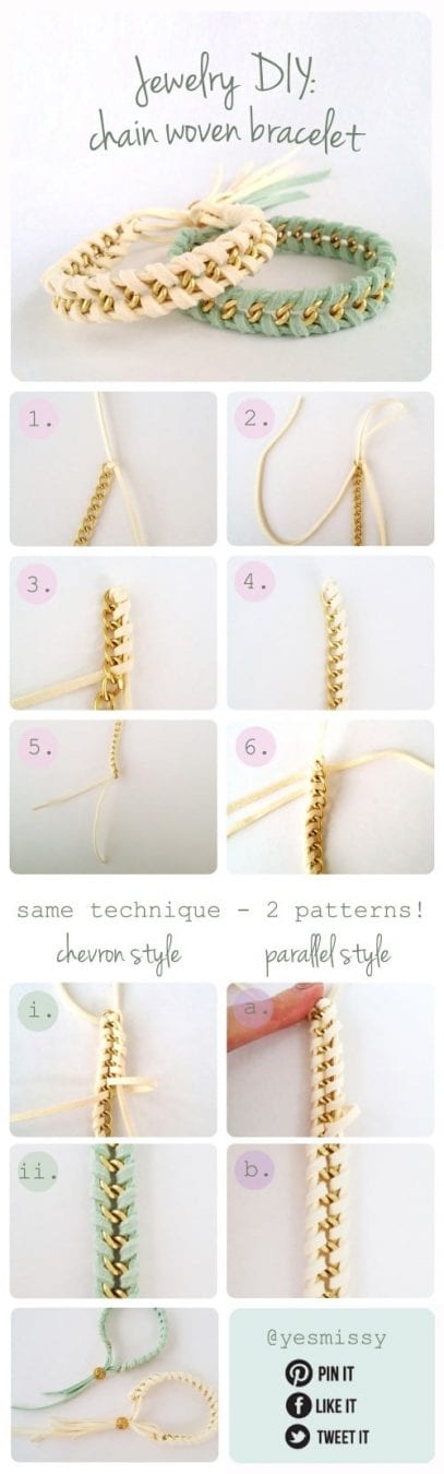 Jewelry DIY: Chain Woven Bracelet Tutorial