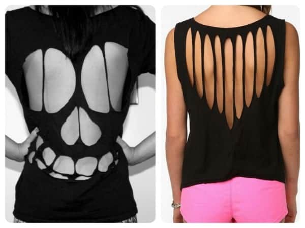 revamp your old tees, DIY cut out tshirt