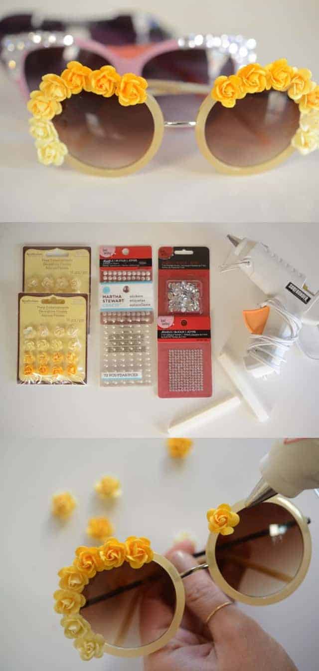 DIY embellished sunglasses for summer