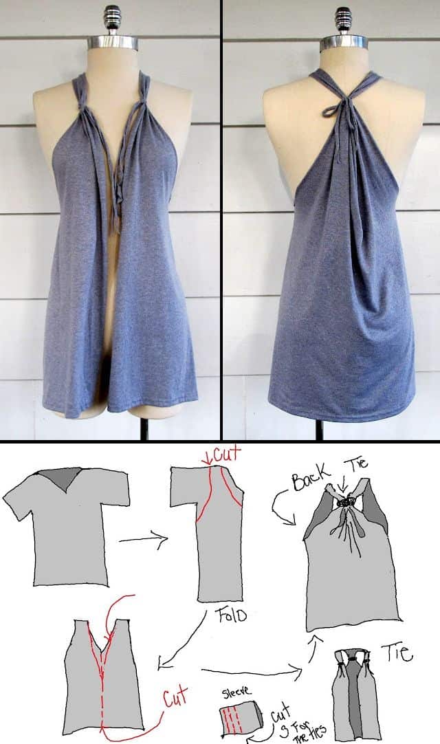 make this DIY no sew tshirt vest, makes a great beach coverup