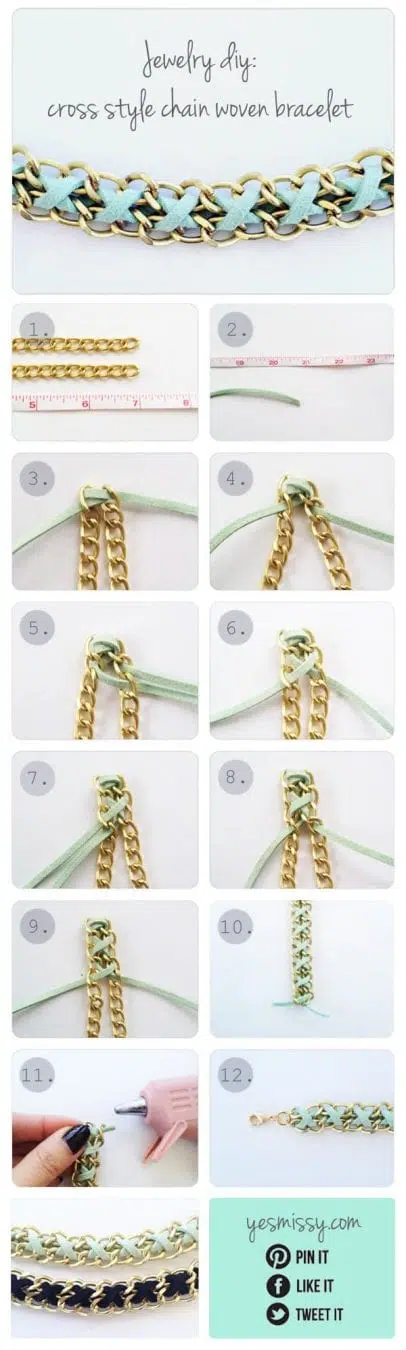 DIY Bracelet - Tutorial for chain and suede bracelet