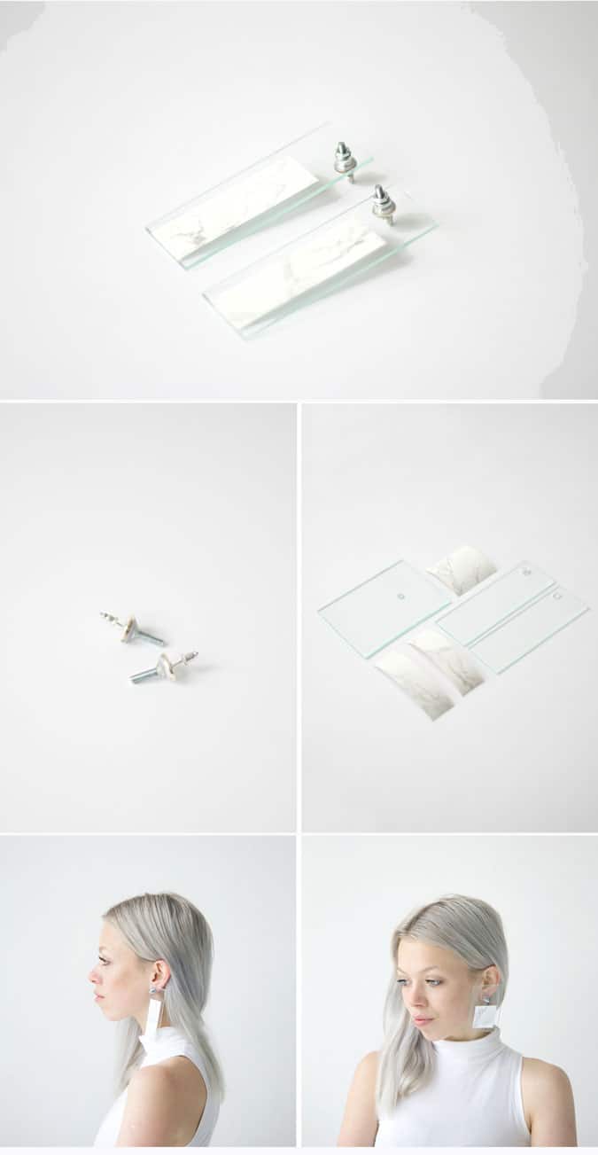 DIY Transparent Marble Painted Earrings