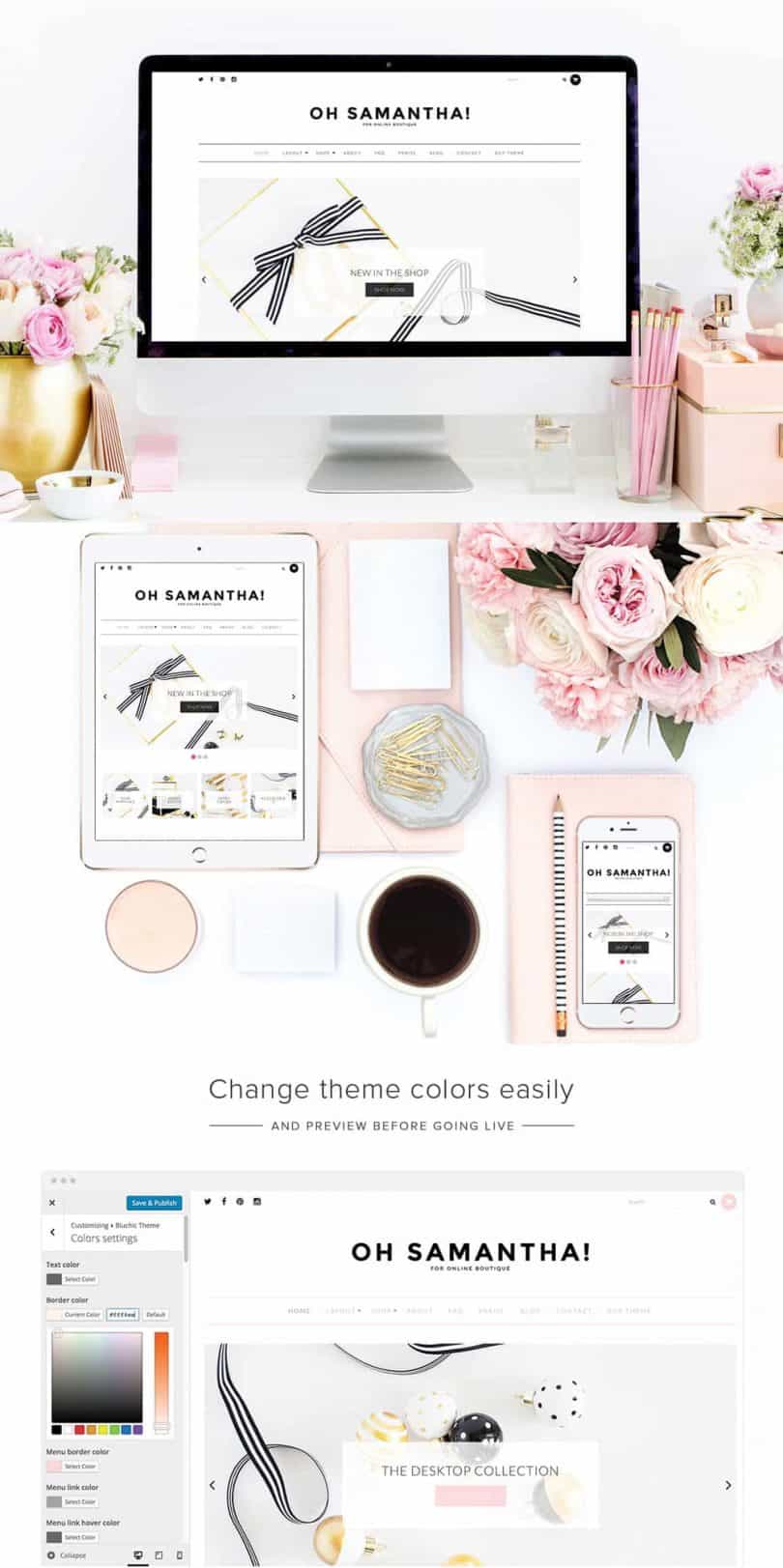 Minimal WordPress theme for bloggers, #girlbosses, and websites