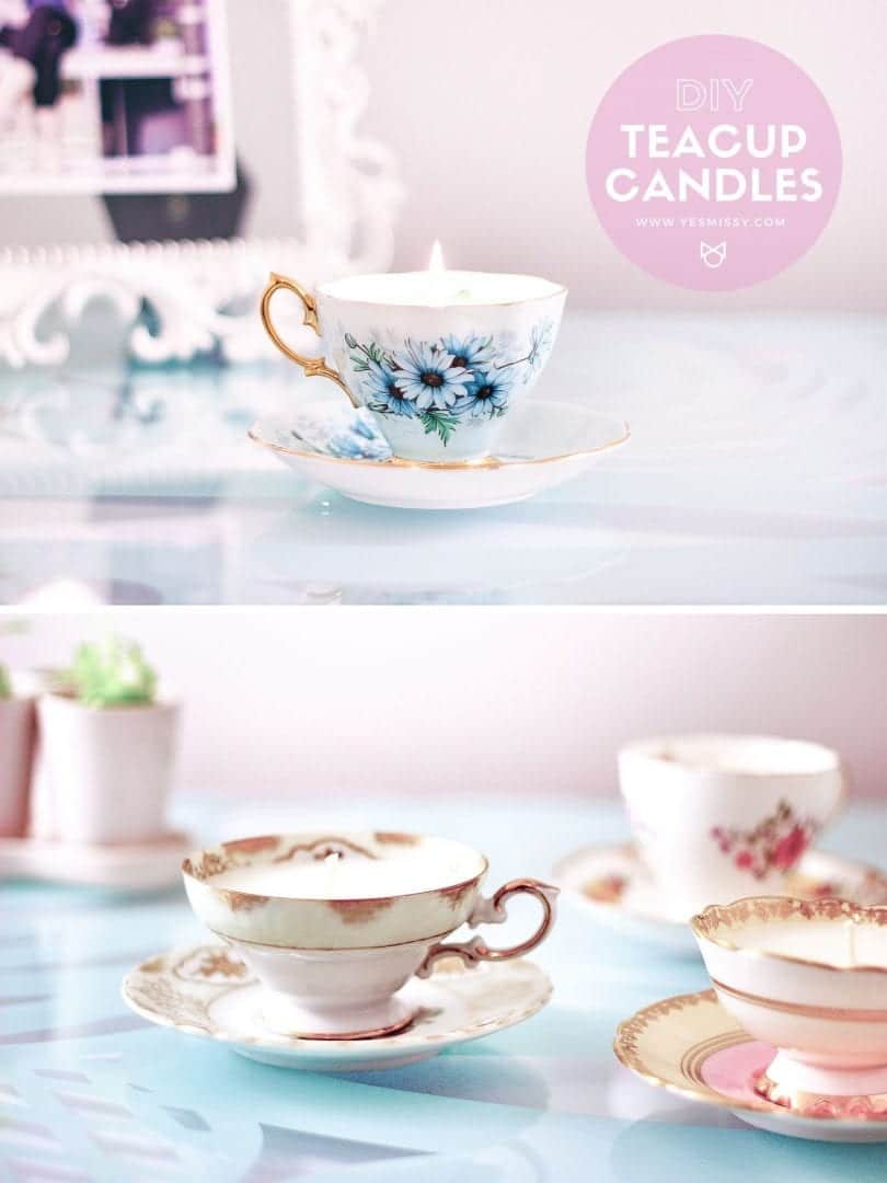 Follow this easy, step-by-step  tutorial to learn how to make candles out of your old teacups