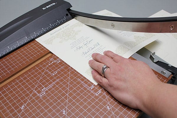 DIY Free Wedding Invitation Templates - how to trim