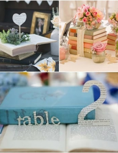 Wedding Decor Inspiration: Antique Book Centerpieces