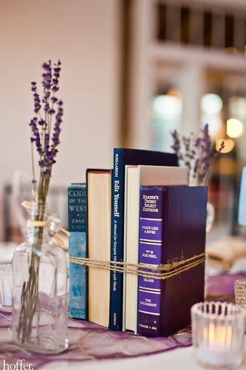 DIY bundled book centerpieces
