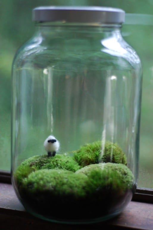 20 decorative mason jar ideas - moss landscape
