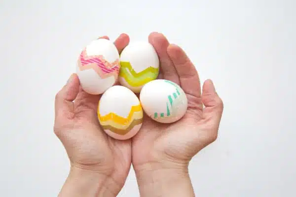 A little washi tape goes a long way on some sweet Easter eggs!
