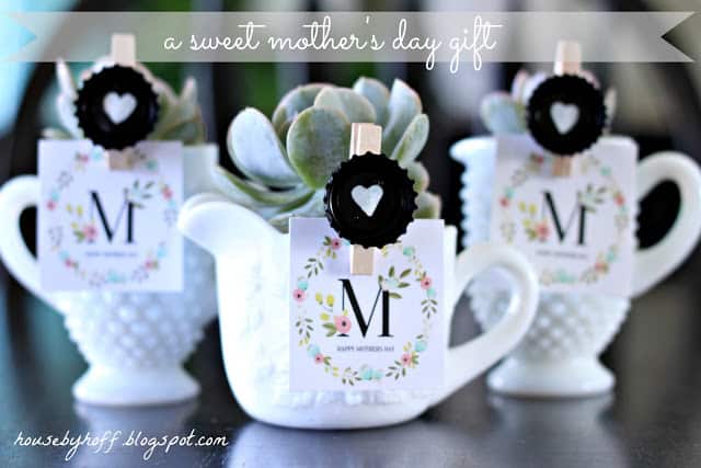 DIY Mill Glass Succulent. What a sweet little Mother's Day gift idea!