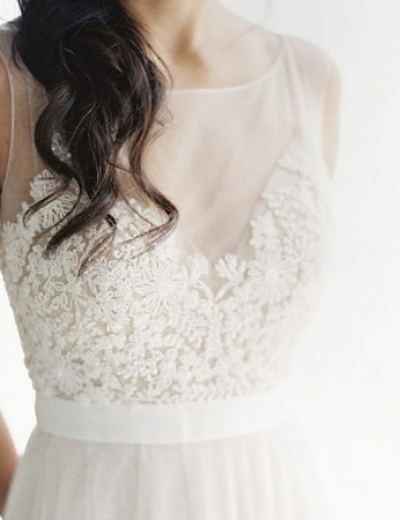Wedding Dress Inspiration: Illusion Necklines