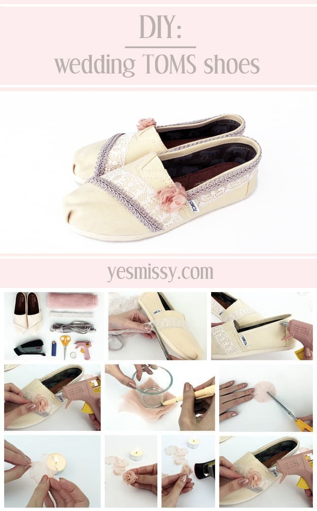 DIY Toms - transform your everyday slip-ons into a fun and romantic pair of dress shoes you can wear to any special event!