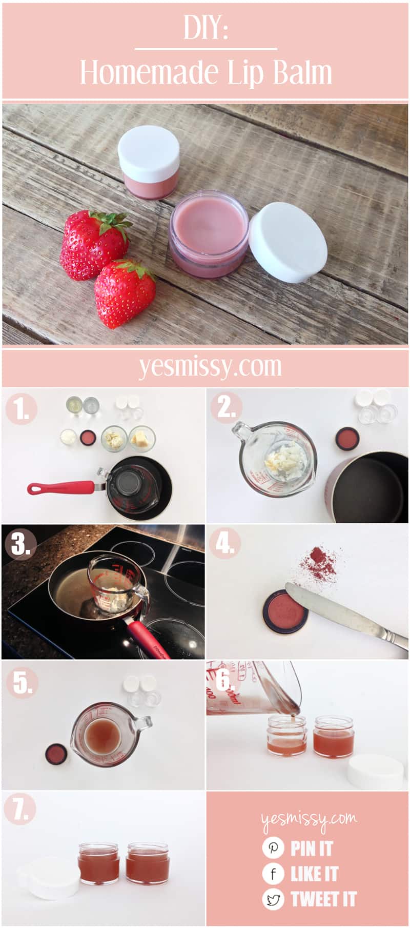 Give your lips the perfect flush of color for a beautiful, natural look with this easy to make DIY lip balm.