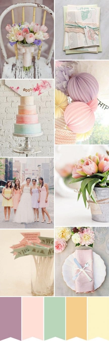 Choosing wedding colors wedding color inspiration - pastel palette