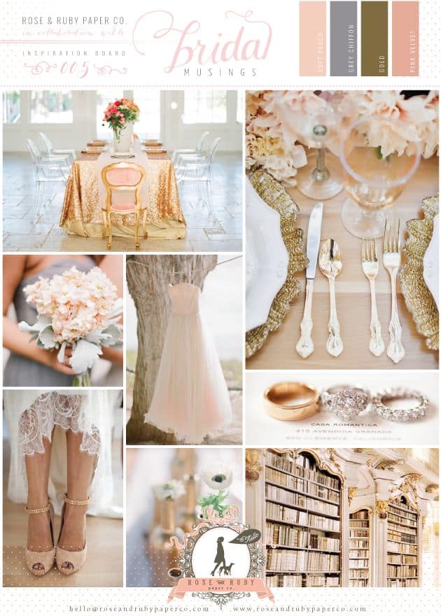 Choosing wedding colors - Inspiration blush and gold
