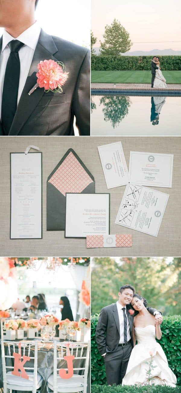 Choosing wedding colors Wedding colors inspiration - grey peach