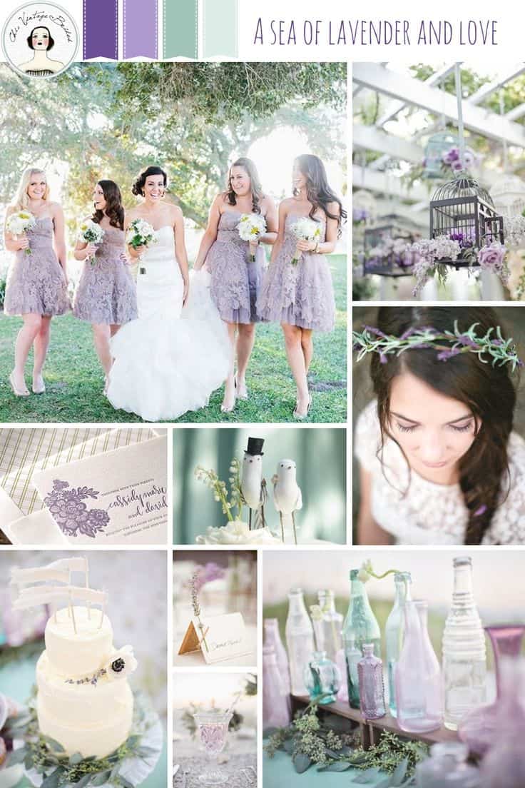 Choosing wedding colors - Wedding colors inspiration - lavender and mossy green