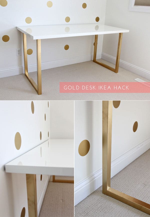 Chic Idea Hacks - The gold legs just give this table a whole new look!