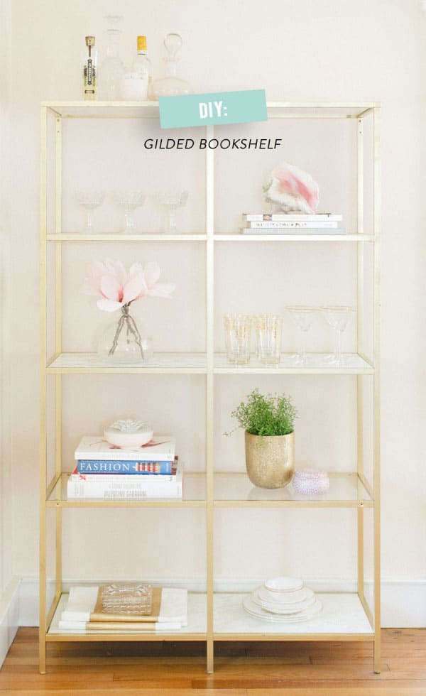 Chic Ikea Hacks - These gold and marble shelves are so gorgeous, you wouldn't believe they're from Ikea