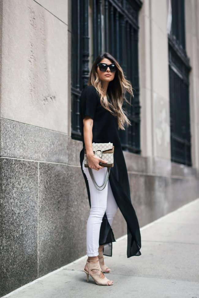 Wearing white jeans and nude shoes - the Girl From Panama
