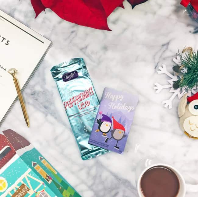 Purdys Chocolates - peppermint bar and happy holiday bar