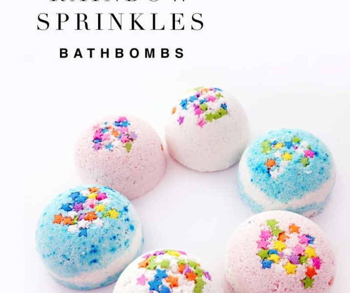 DIY Rainbow Sprinkles Bath Bombs