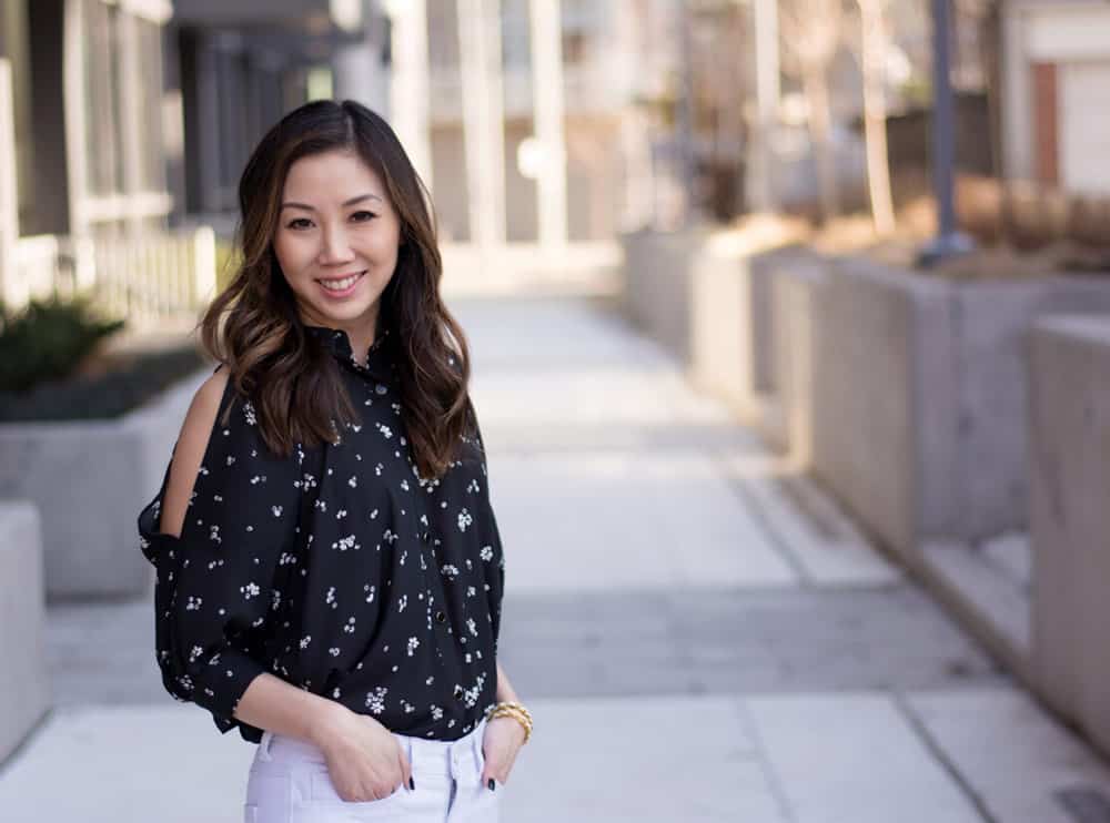 Cute peek a boo shoulder blouse from LC Lauren Conrad