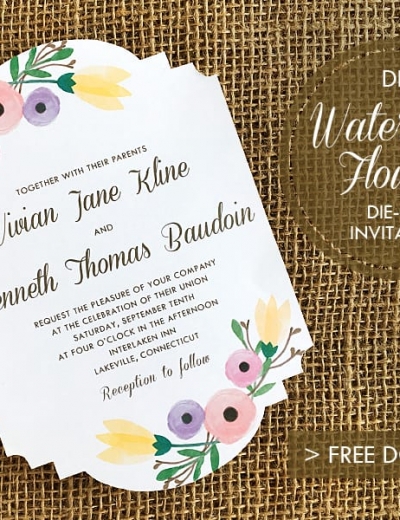 FREE DIY Watercolor Wedding Invitation Template