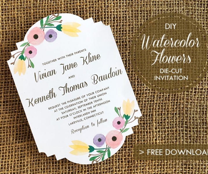 FREE DIY Watercolor Wedding Invitation Template
