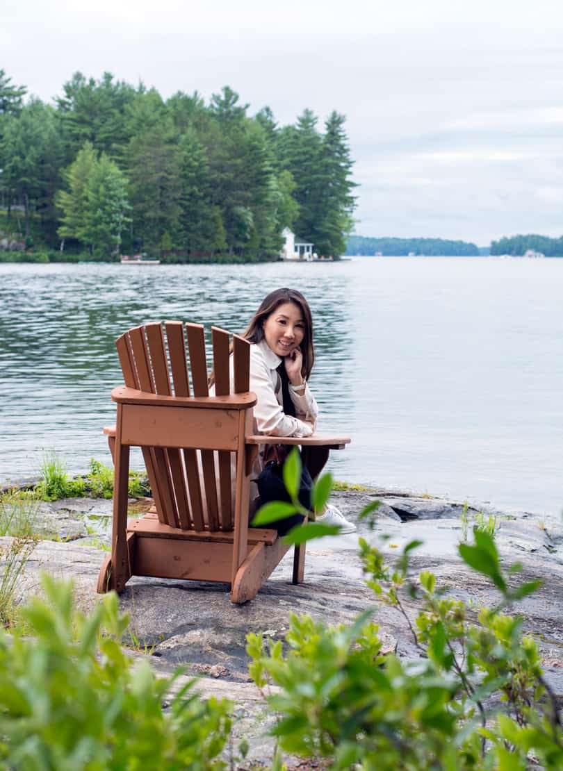 Enjoying the lake view in Muskoka, Canada