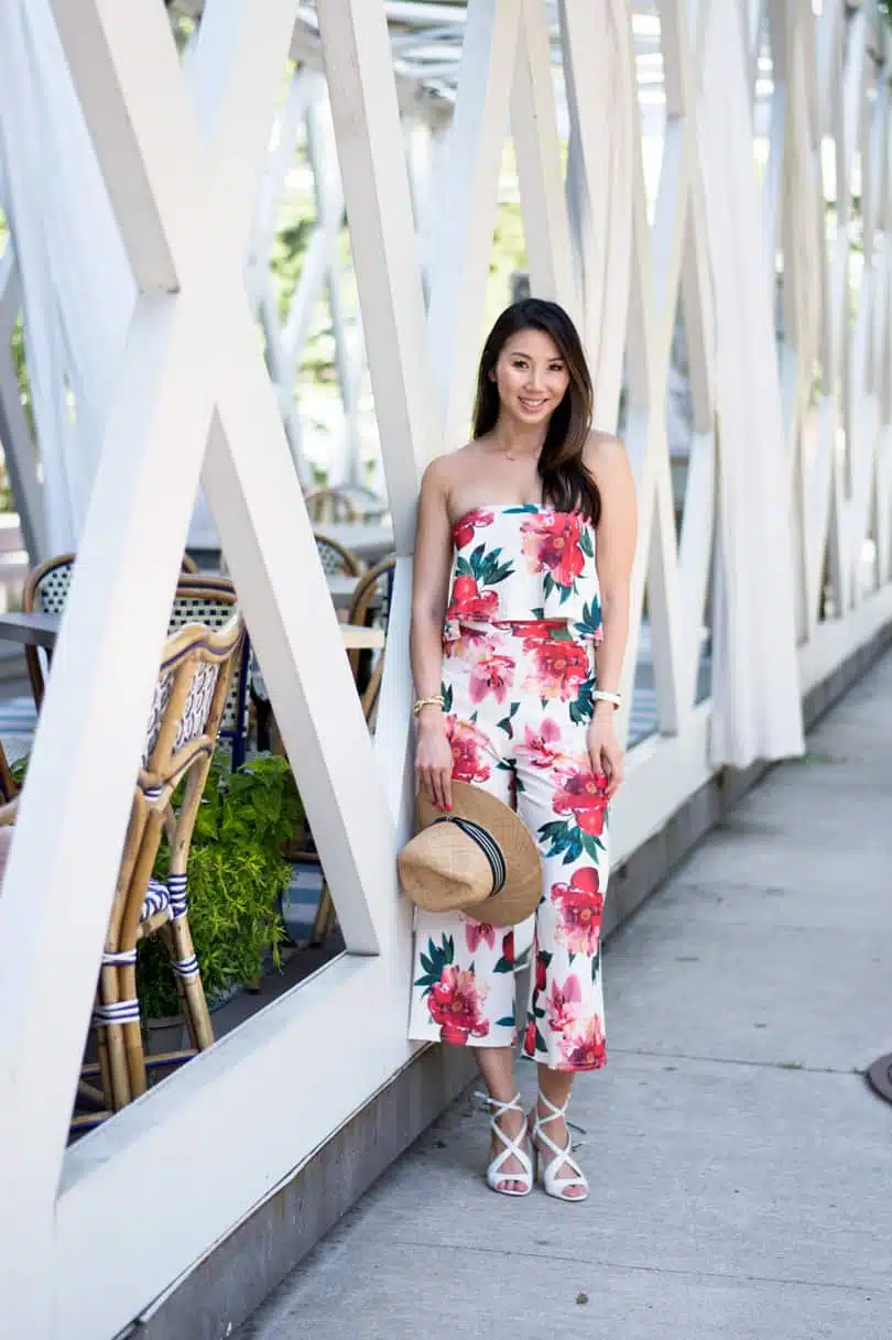 Summer Street Style: co-ord set with floral top and culottes from Boohoo x Stella Hudgens