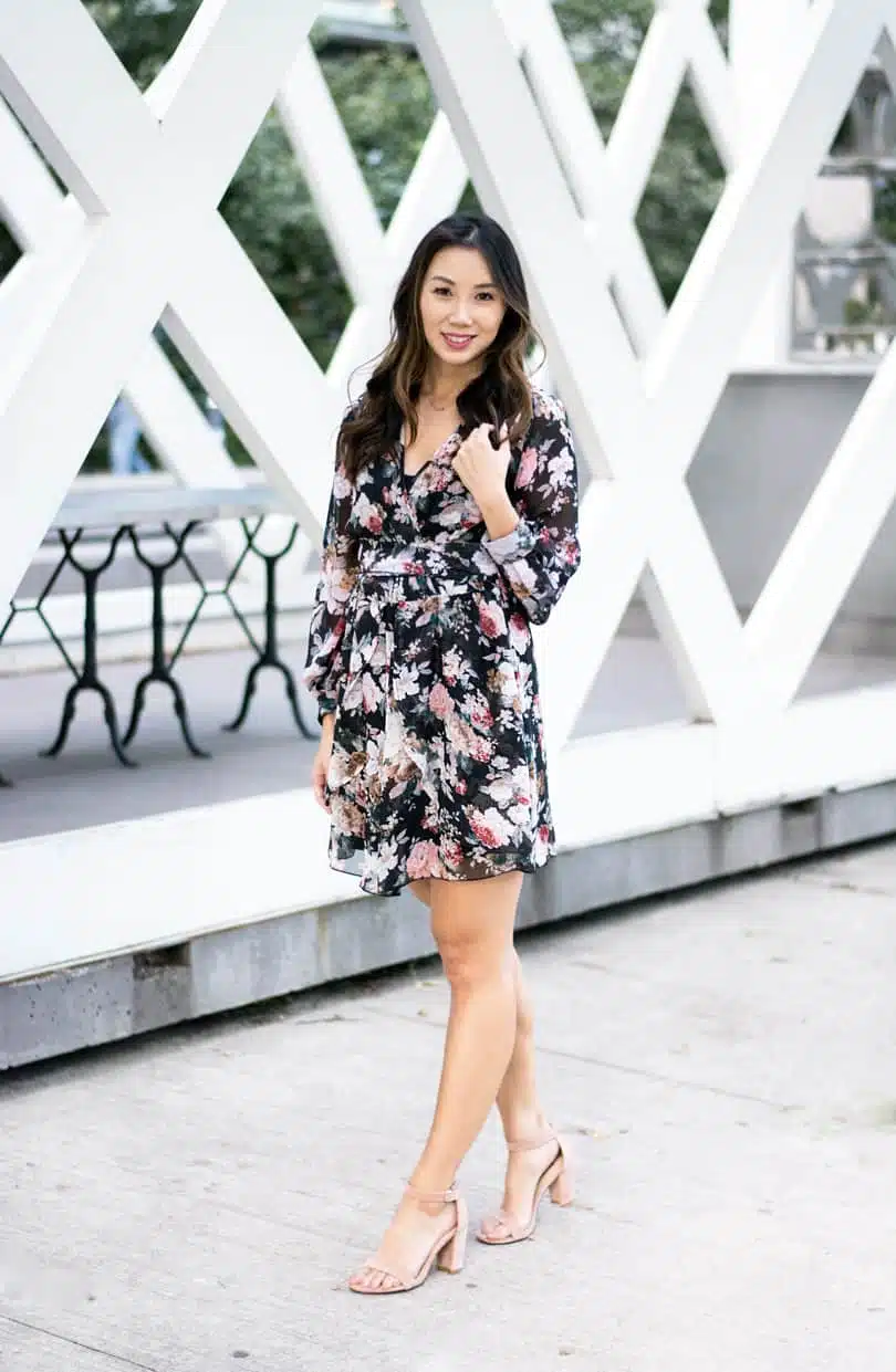 The floral dress trend is going strong into the fall and winter season. This pretty floral print dress is from Windsorstore