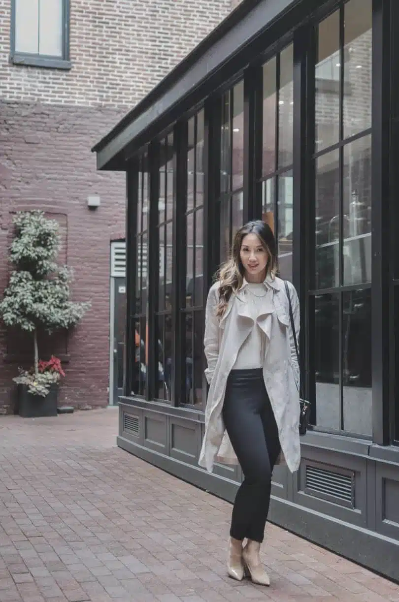 Travel Diary - Gastown Vancouver. fashion and lifestyle blogger wearing Aritzia trench, Zara pants and Marciano Shoes