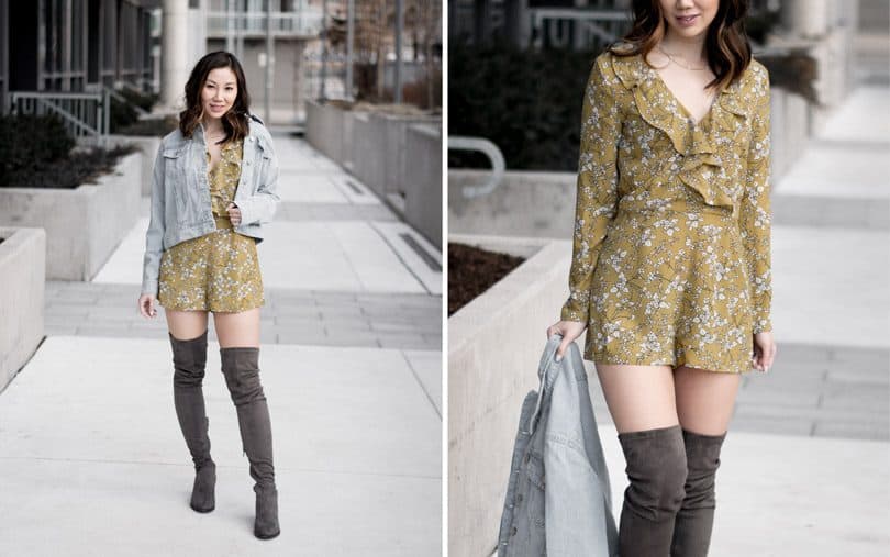 OOTD style: summer look with yellow floral romper from Boohoo