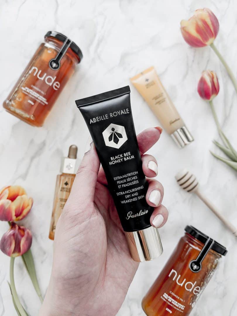 GUERLAIN Abeille Royale Black Bee Honey Balm is An ultra-nourishing balm enriched with ouessant black bee honey to calm and smooth skin. 