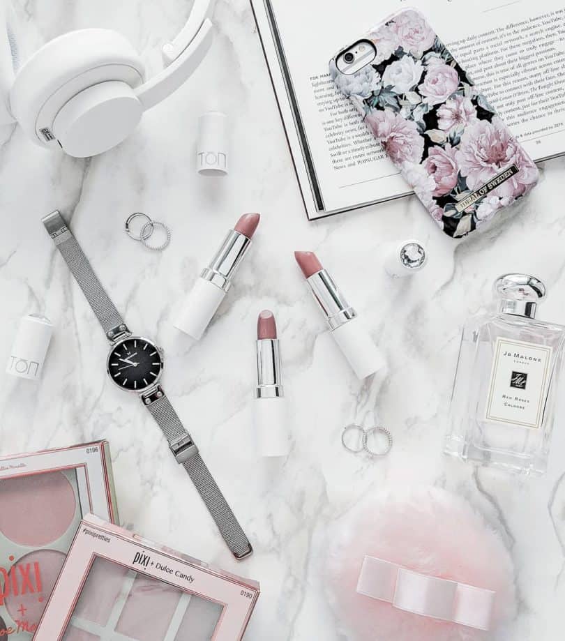 Beauty Flatlay - TON cosmetics, Ideal of Sweden, Pixi, Jo Molone and more