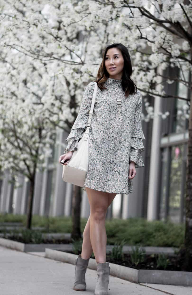 Floral dresses with ankle boots #ootd #fblogger #styleblogger