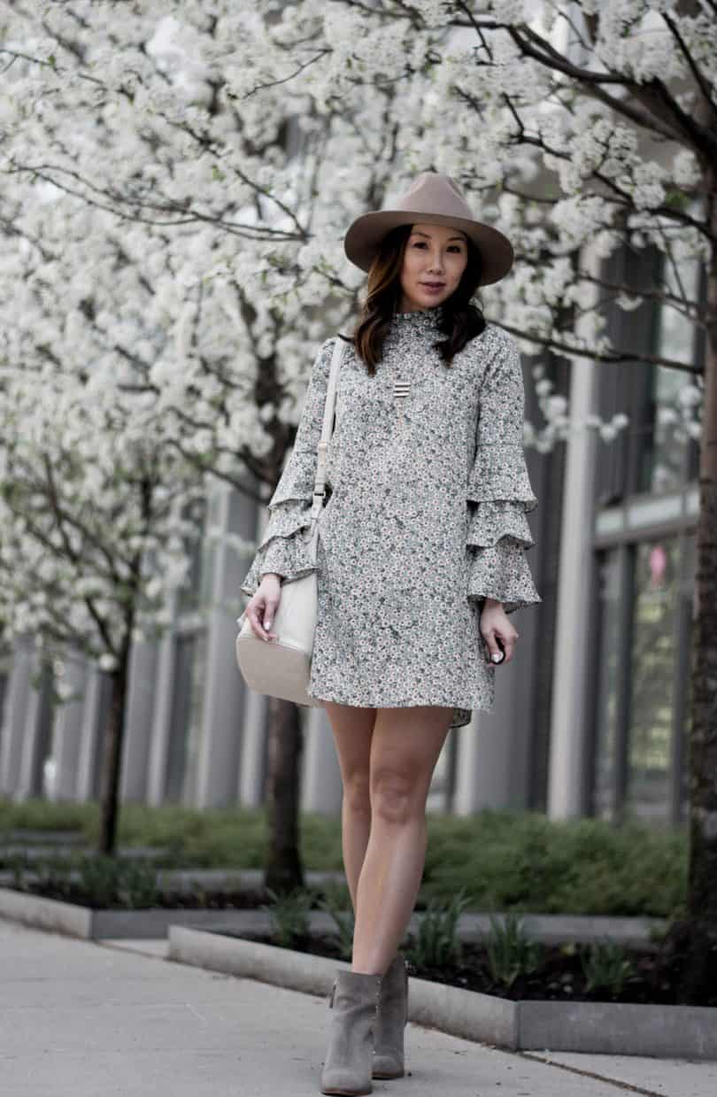 Floral dresses with ankle boots #ootd #fblogger #styleblogger