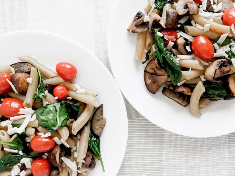 Make this easy summer pasta dish packed with fresh vegetables and ingredients. 